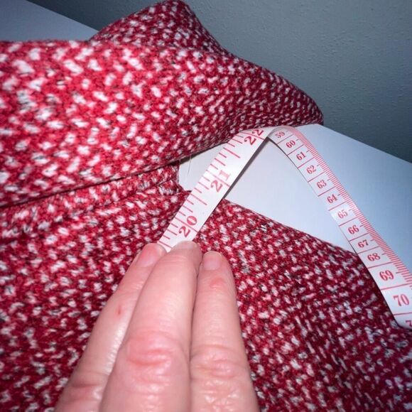 - Red herringbone pea coat, size Small NWOT￼ - Picture 3 of 5